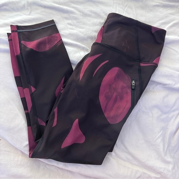 Lululemon All Sport Crop Leggings Back Spin Stroke Purple size 4 - Picture 3 of 9